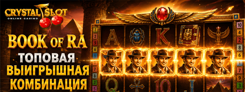 Book of Ra в Crystal Slot — MEGA WIN 2 500 000, топовая выигрышная комбинация